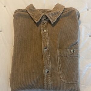 Urban Outfitters Men’s Large Corduroy Shirt. Tan button up. Long Sleeves.